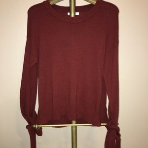 Madewell tie cuff pullover sweater